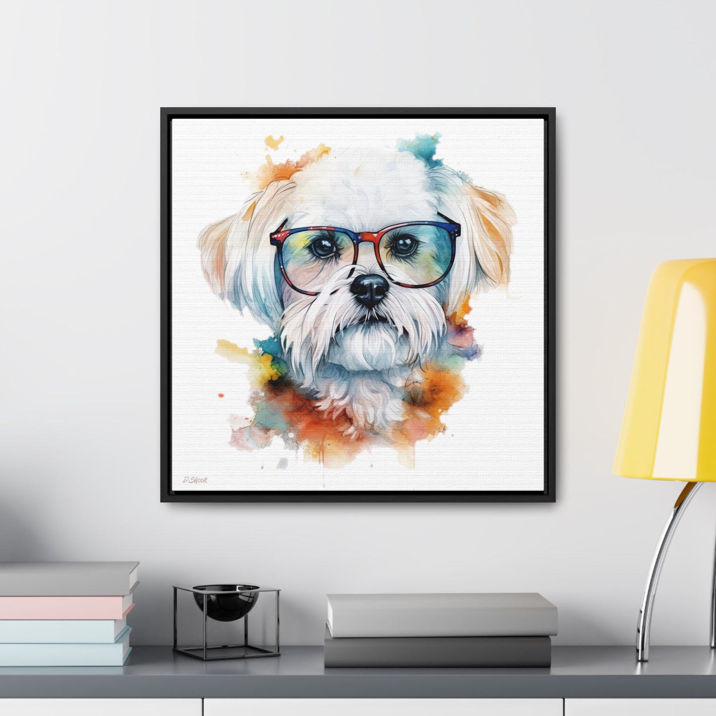 Maltese Dog 5 Gallery Canvas Wraps, Square Frame