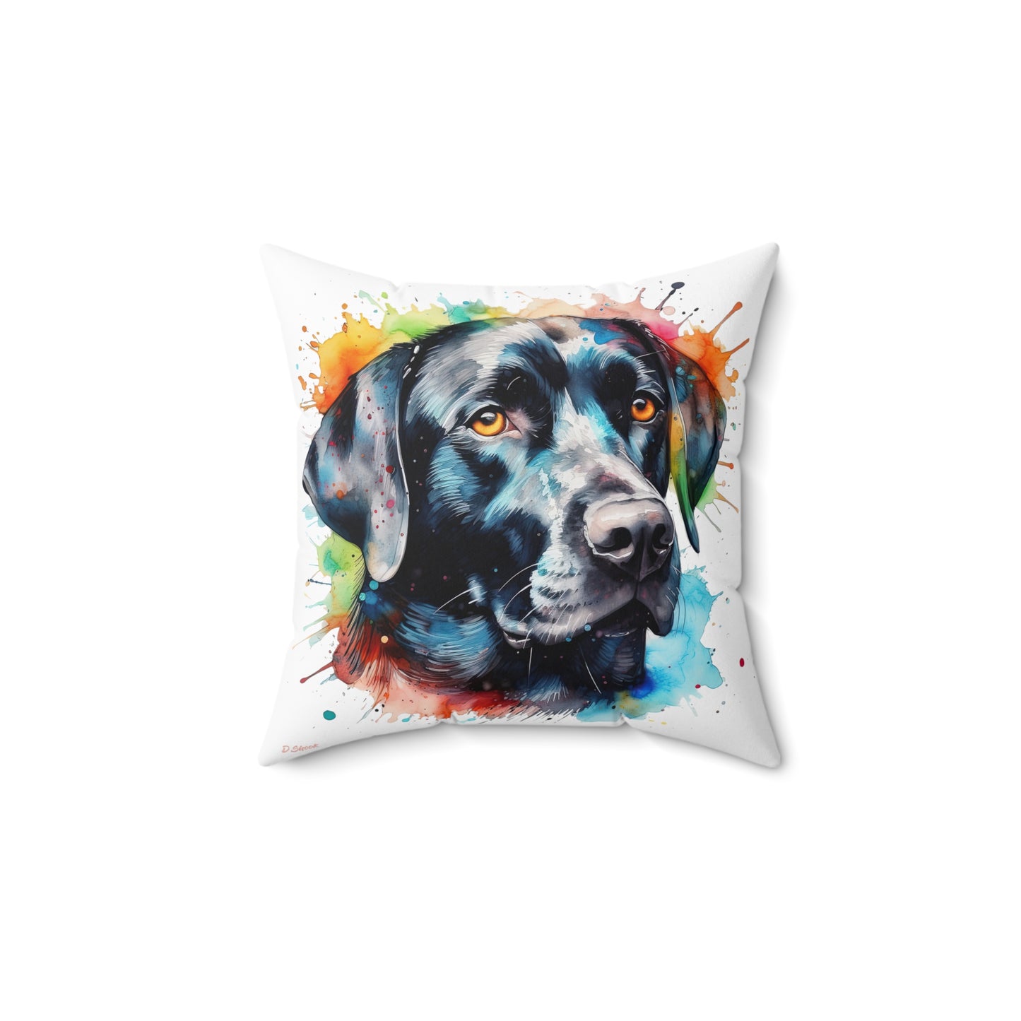 Black Lab 5 Spun Polyester Square Pillow