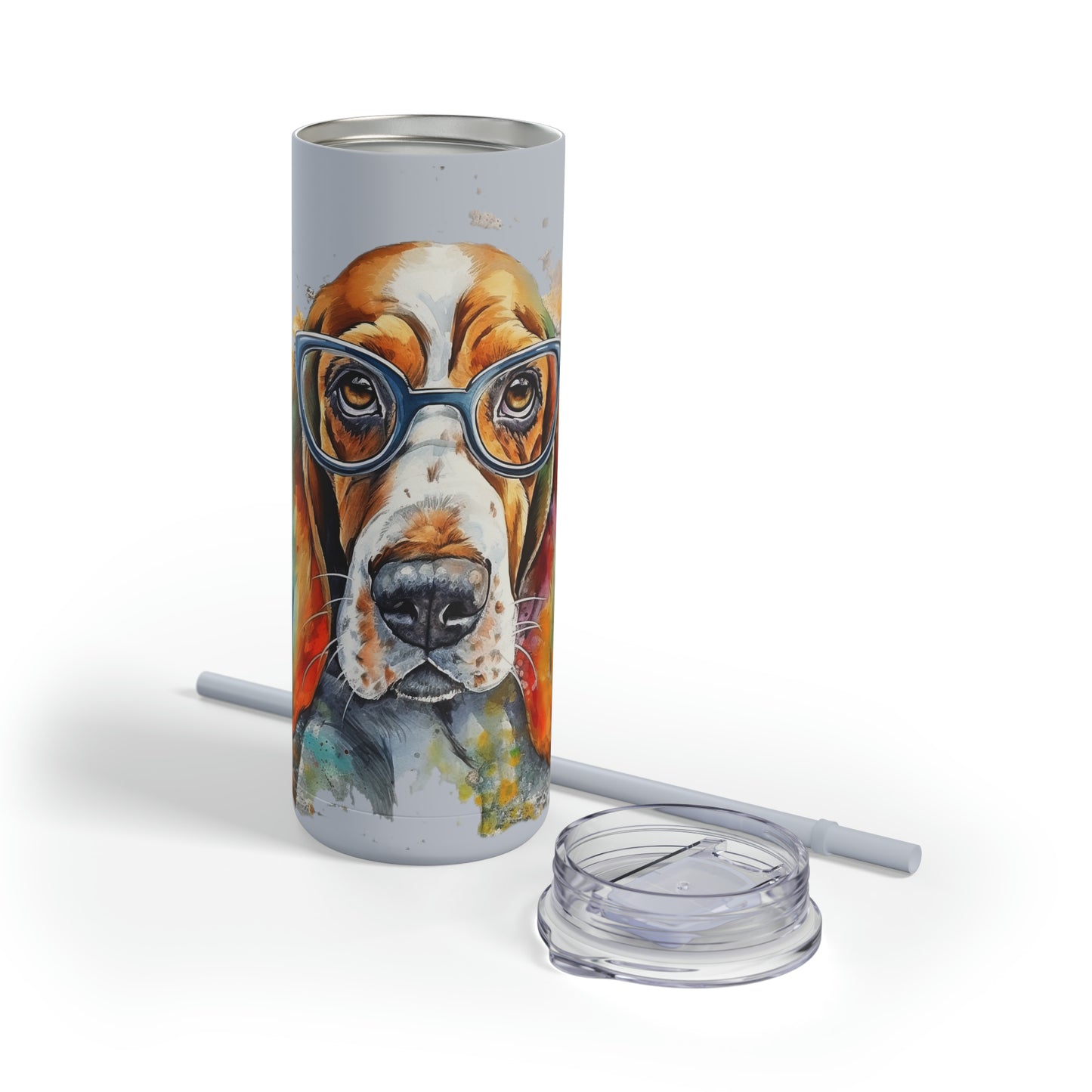 Basset Hound 5 Maars Maker Skinny Matte Tumbler, 20oz