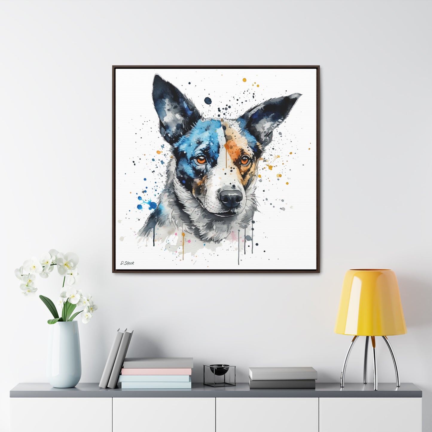Blue Heeler 1 Gallery Canvas Wraps, Square Frame