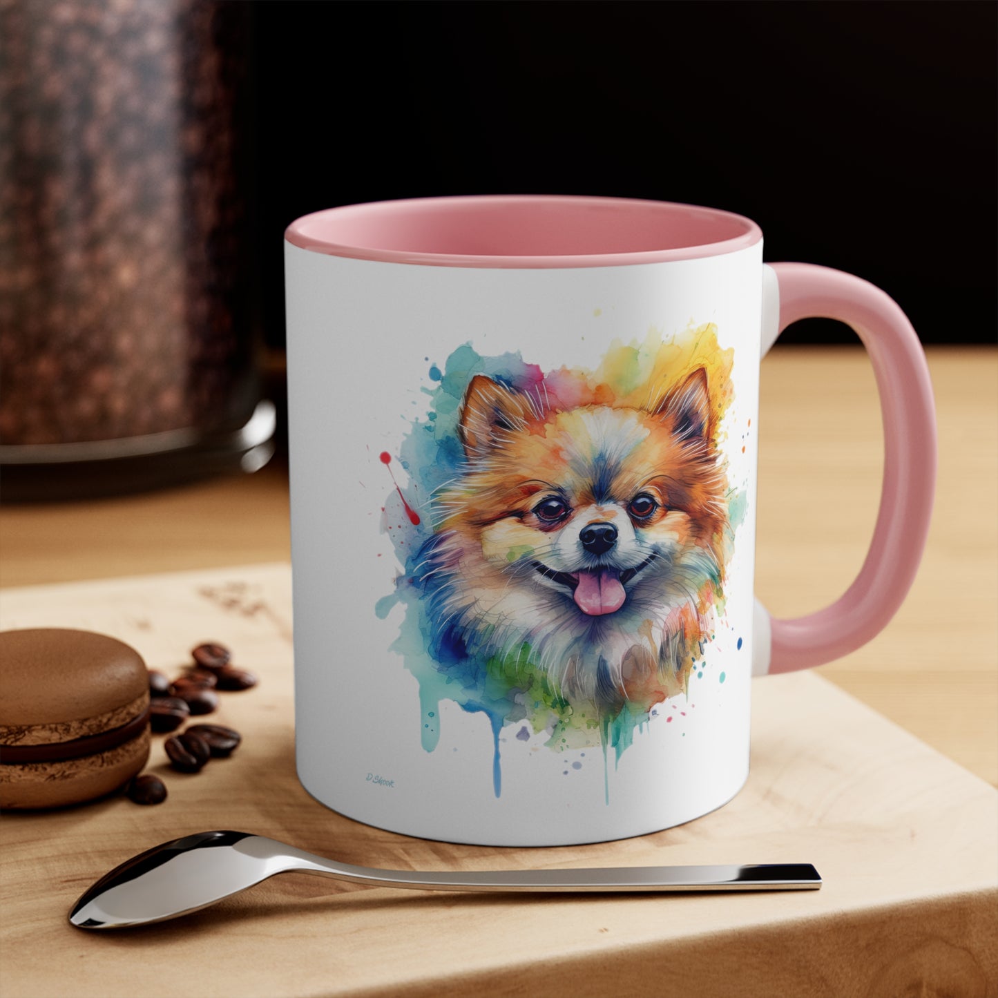 Pomeranian 4 Accent Mugs