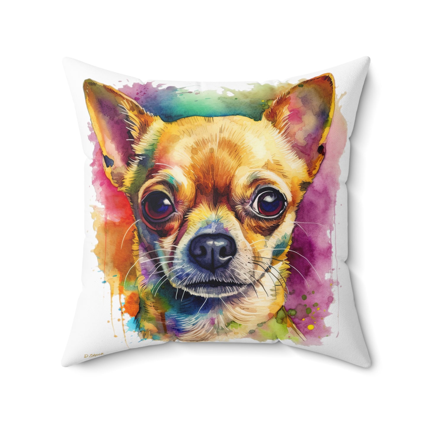 Chihuahua 7 Spun Polyester Square Pillow