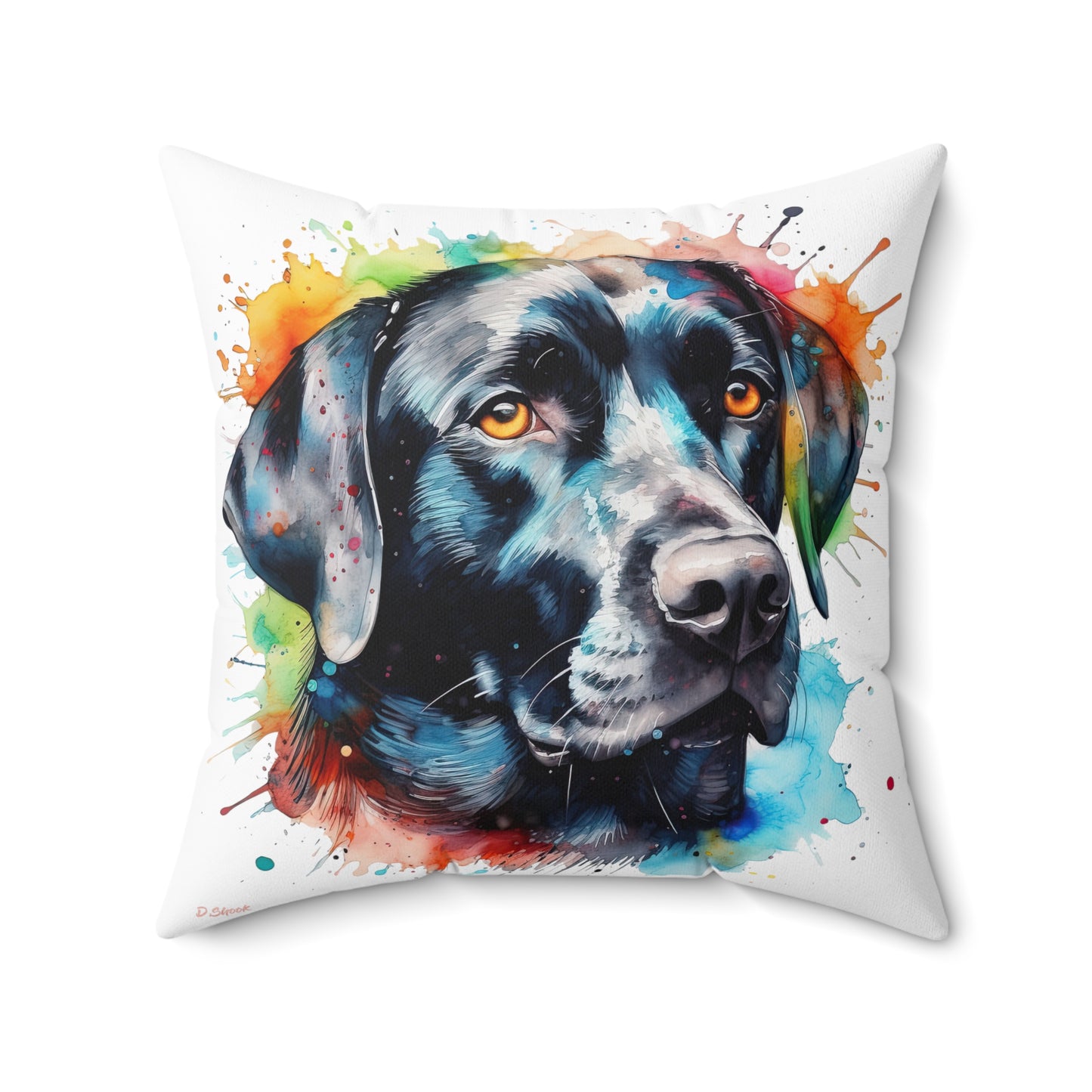 Black Lab 5 Spun Polyester Square Pillow