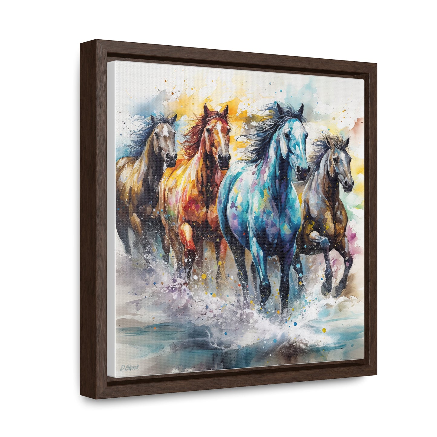 Horse Rescue 15 Gallery Canvas Wraps, Square Frame