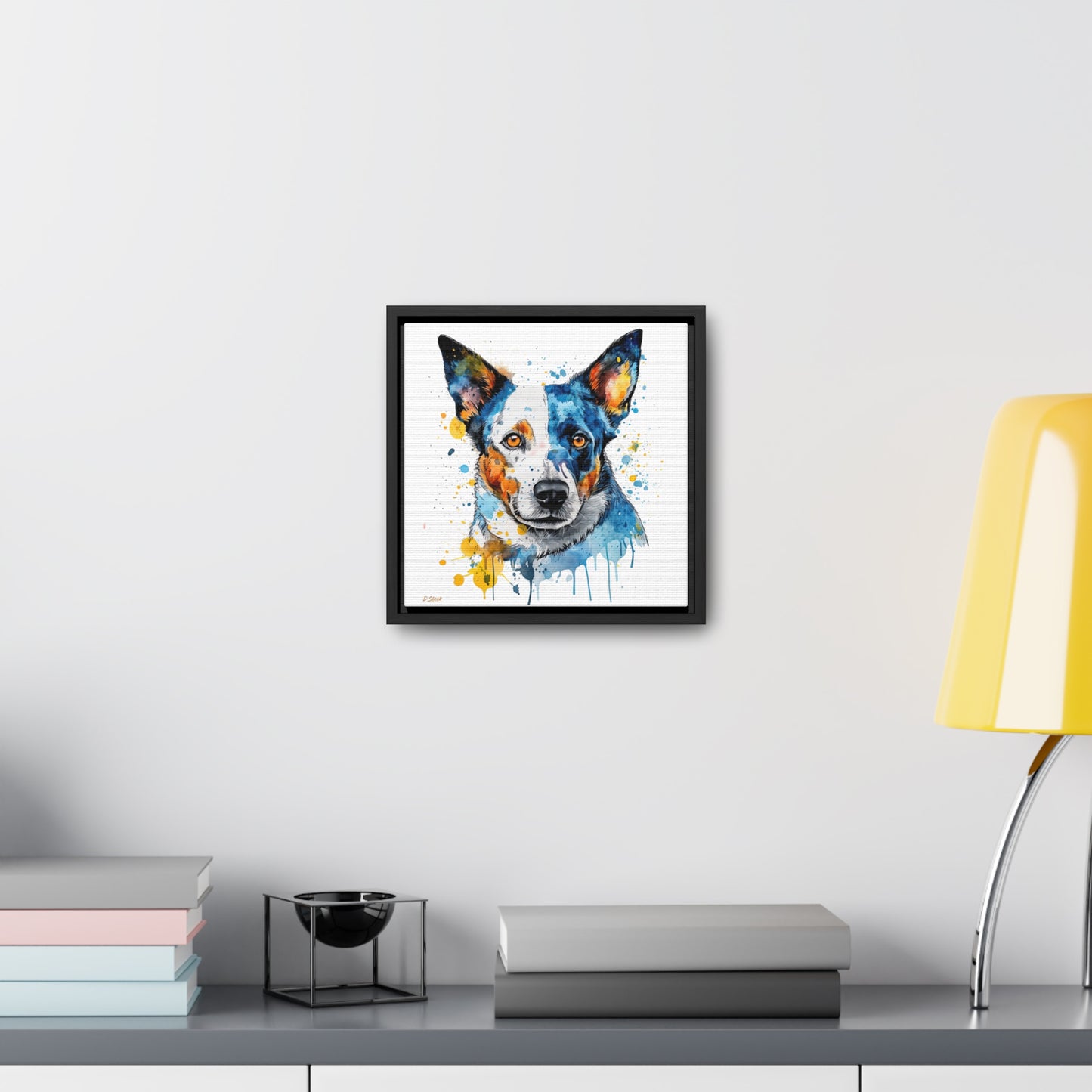 Blue Heeler 2 Gallery Canvas Wraps, Square Frame