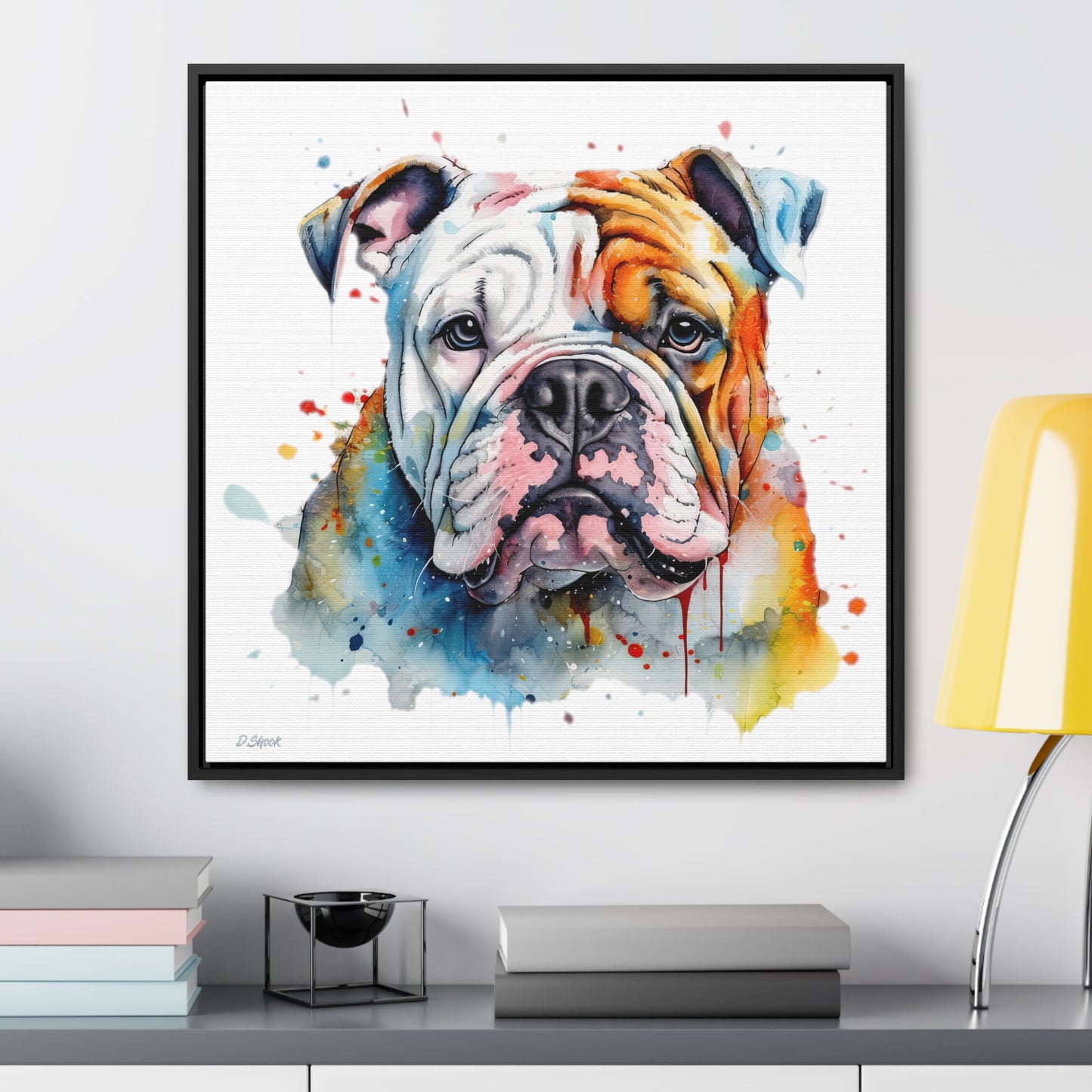 bulldog 3 Gallery Canvas Wraps, Square Frame