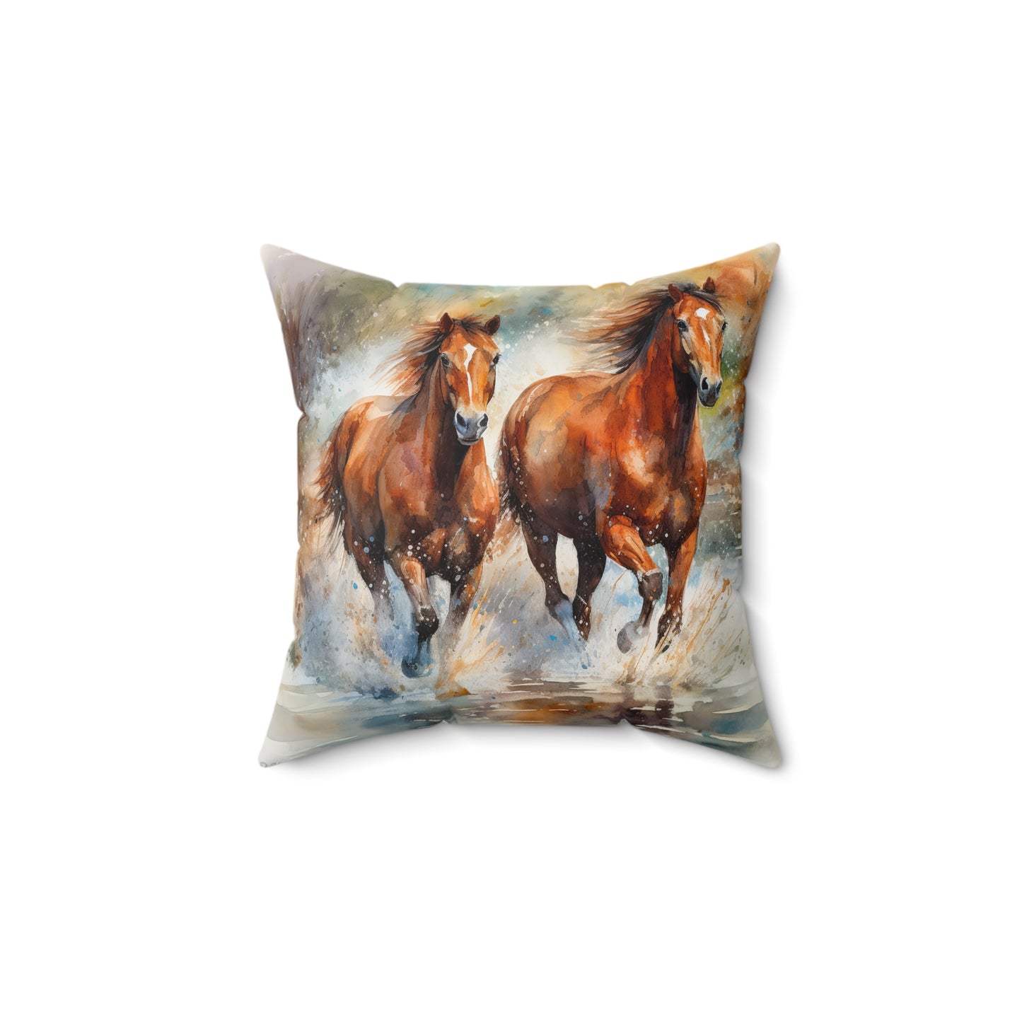 Horse Rescue 17 Spun Polyester Square Pillow