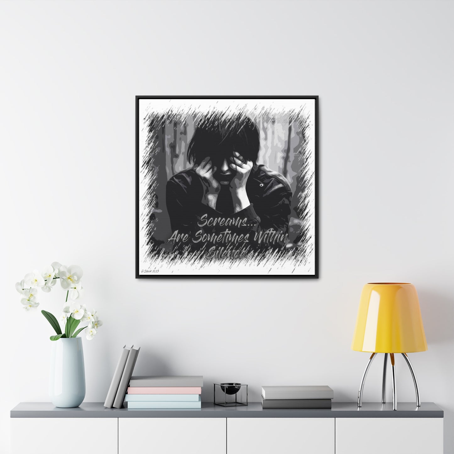 Print Title: Screams, Gallery Canvas Wraps, Square Frame