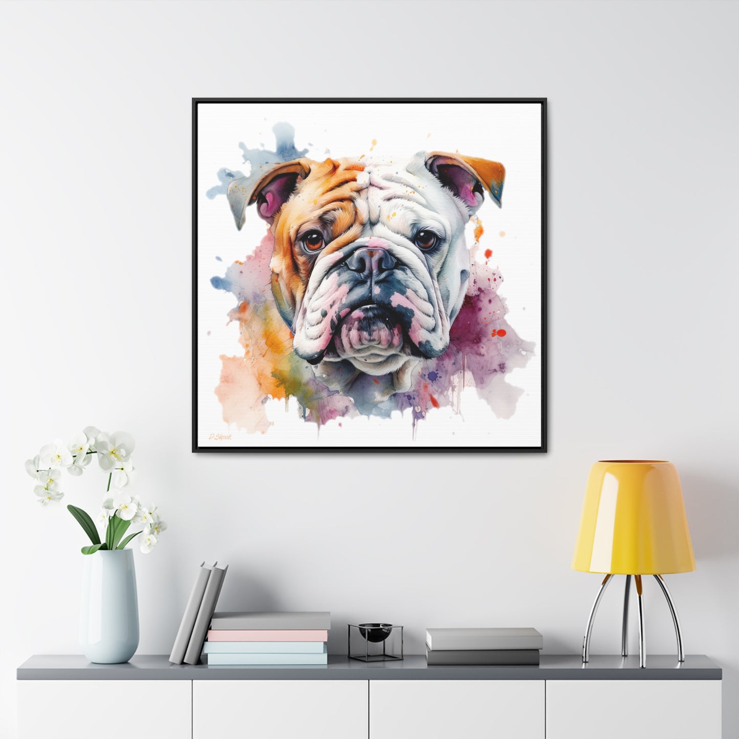 bulldog 1 Gallery Canvas Wraps, Square Frame