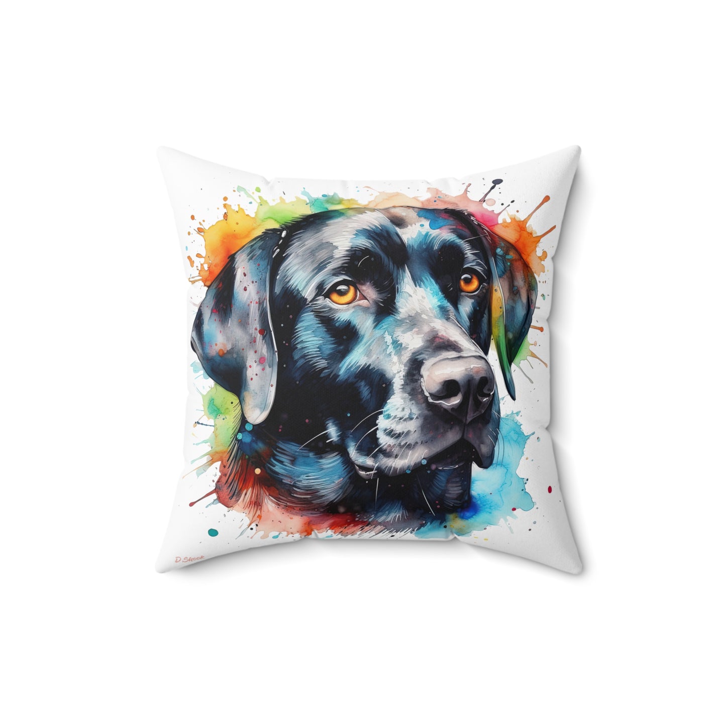 Black Lab 5 Spun Polyester Square Pillow