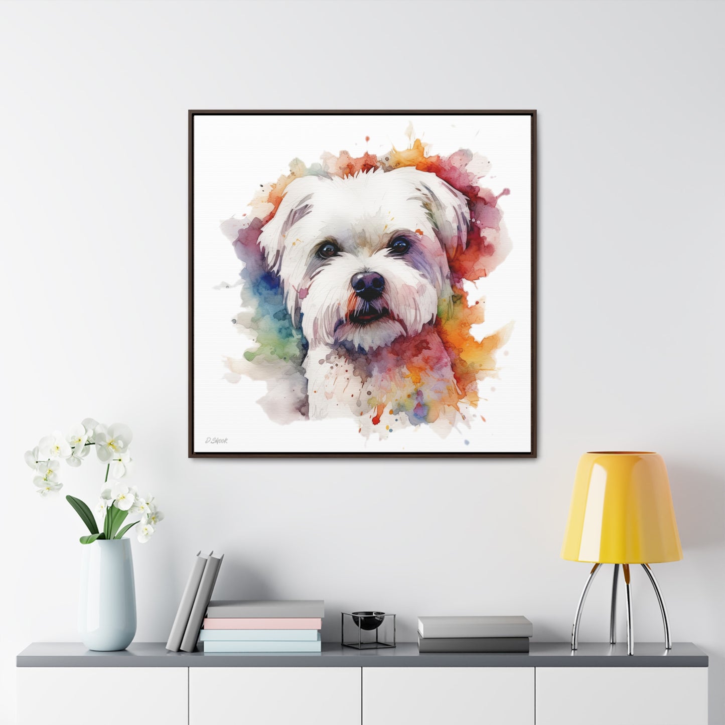 Maltese Dog 2 Gallery Canvas Wraps, Square Frame