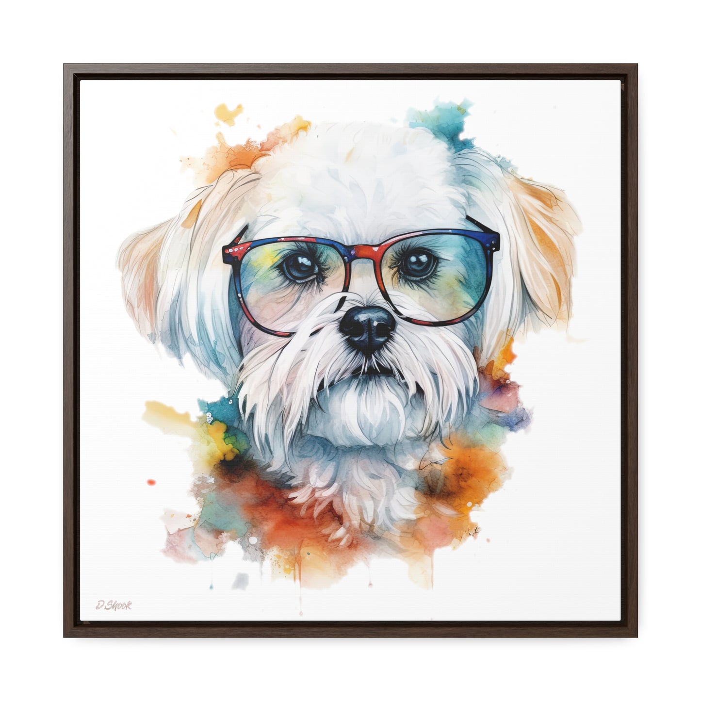 Maltese Dog 5 Gallery Canvas Wraps, Square Frame