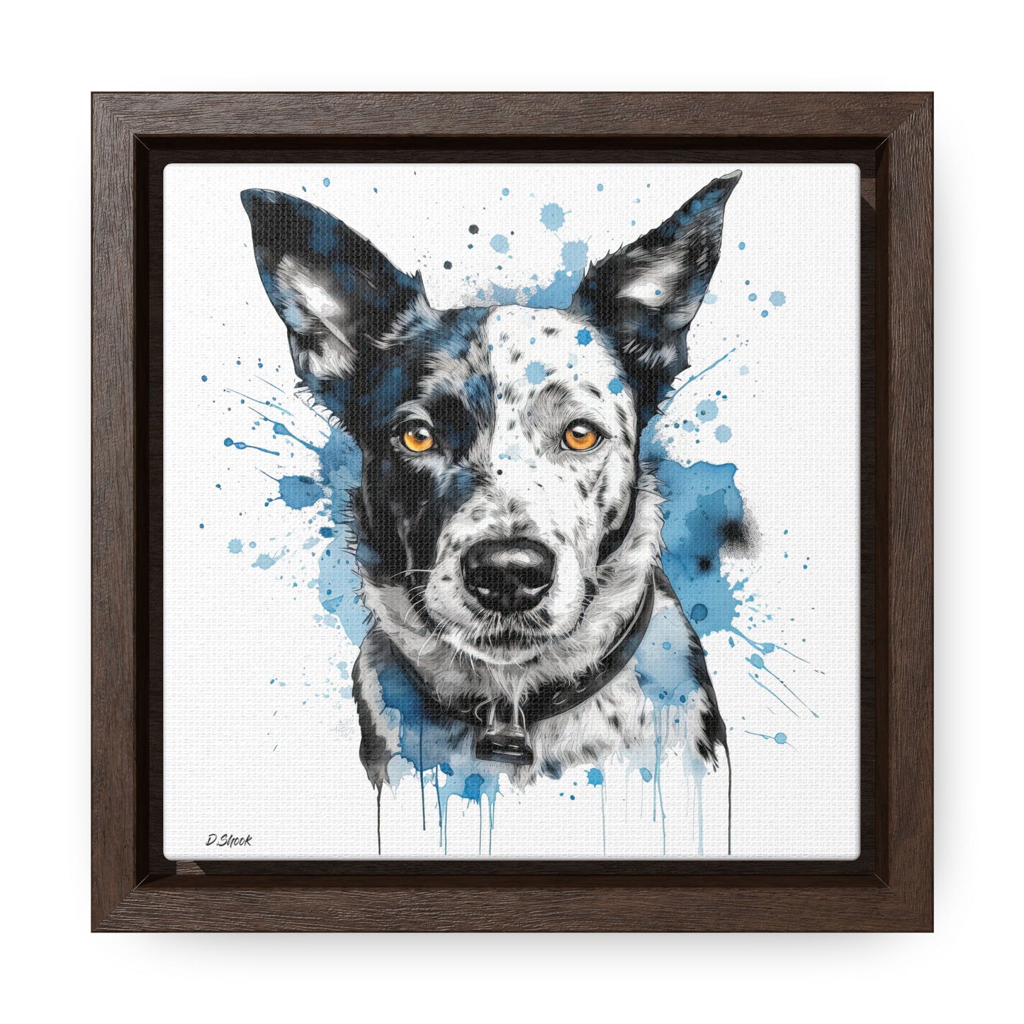 Blue Heeler 3 Gallery Canvas Wraps, Square Frame