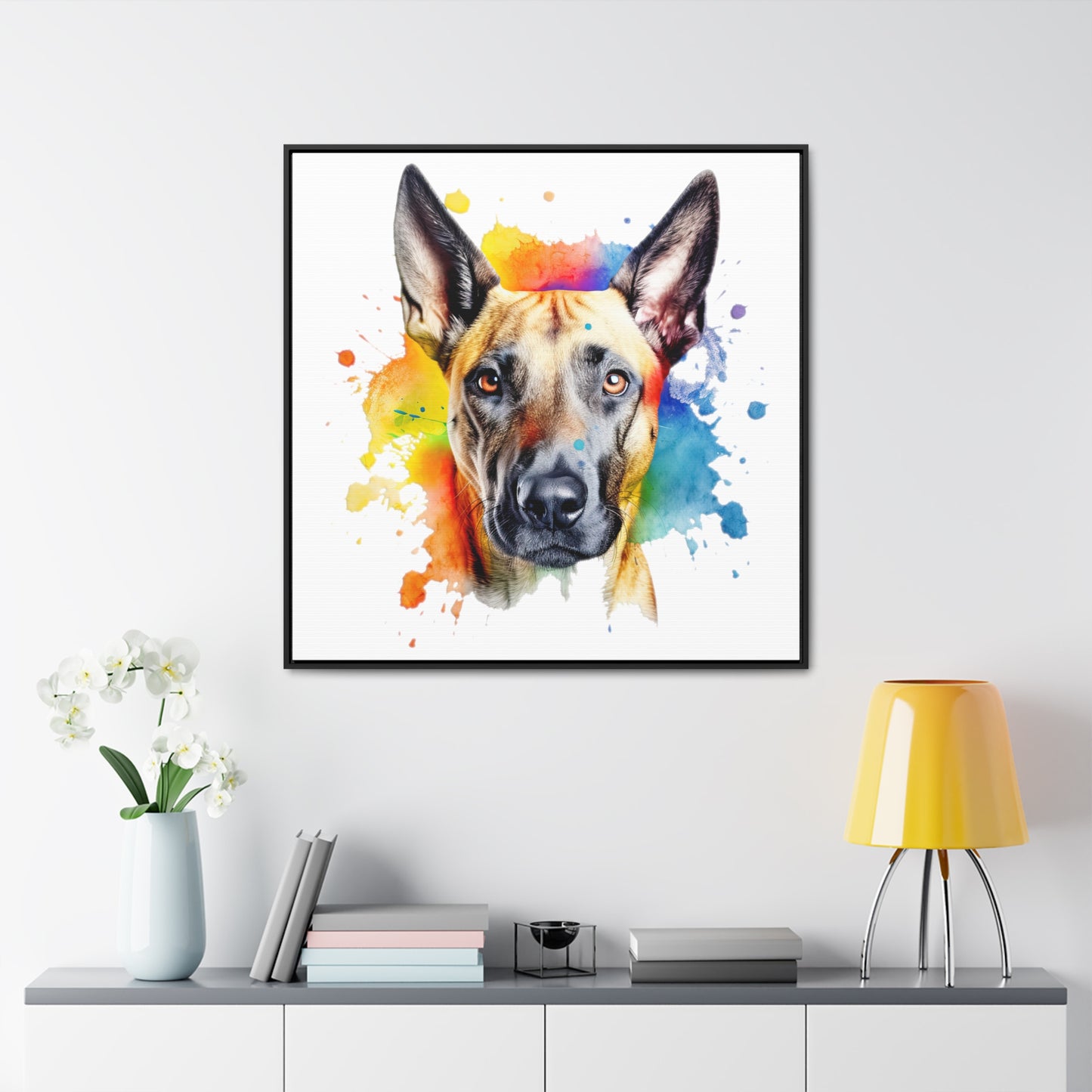 Belgium Malinois 3 Gallery Canvas Wraps, Square Frame