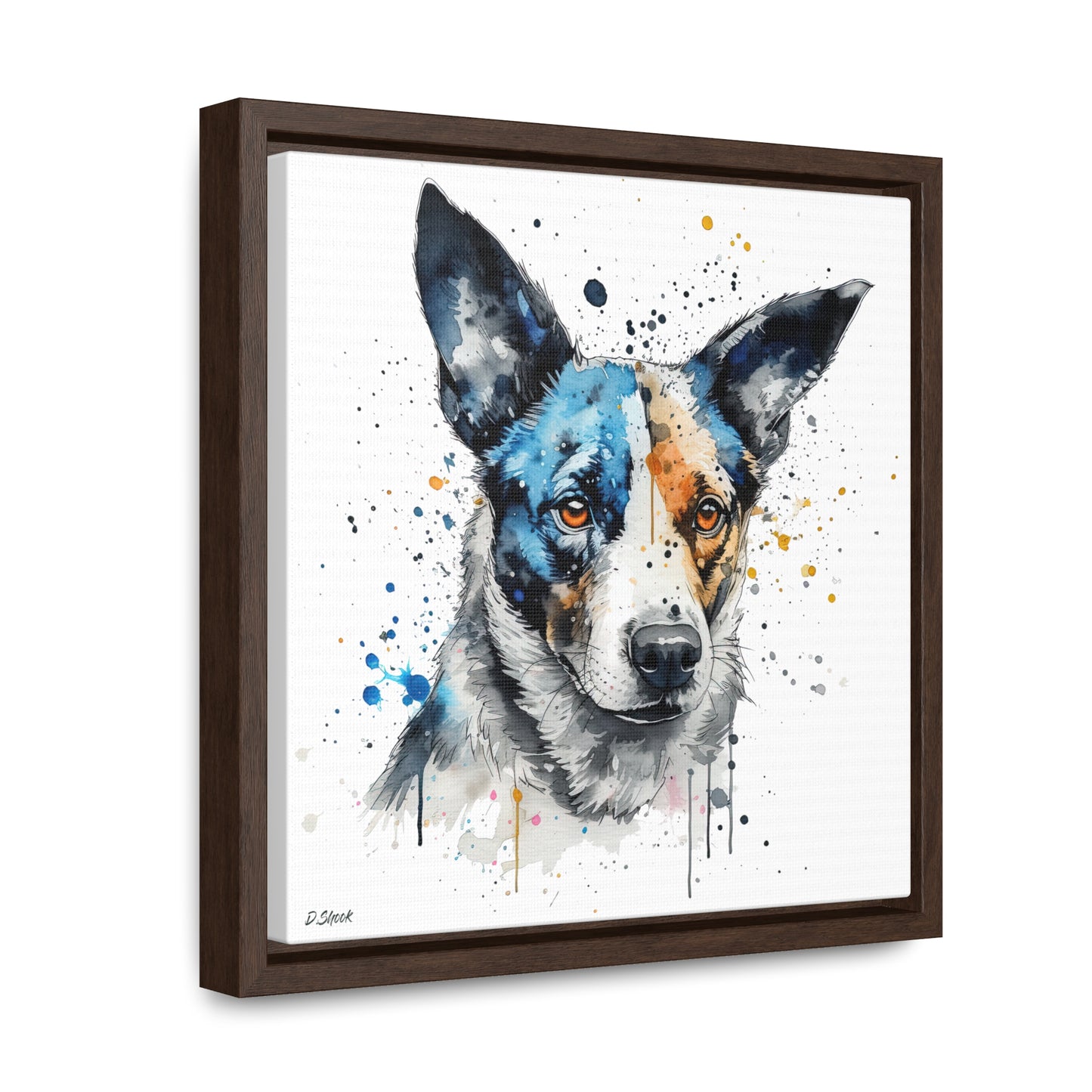 Blue Heeler 1 Gallery Canvas Wraps, Square Frame