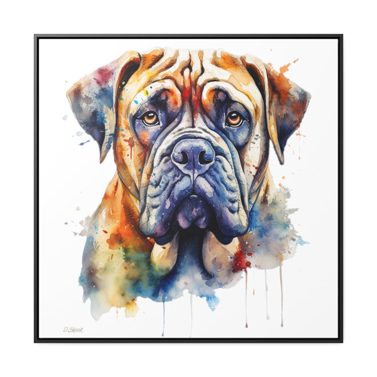Bullmastiff 3 Gallery Canvas Wraps, Square Frame
