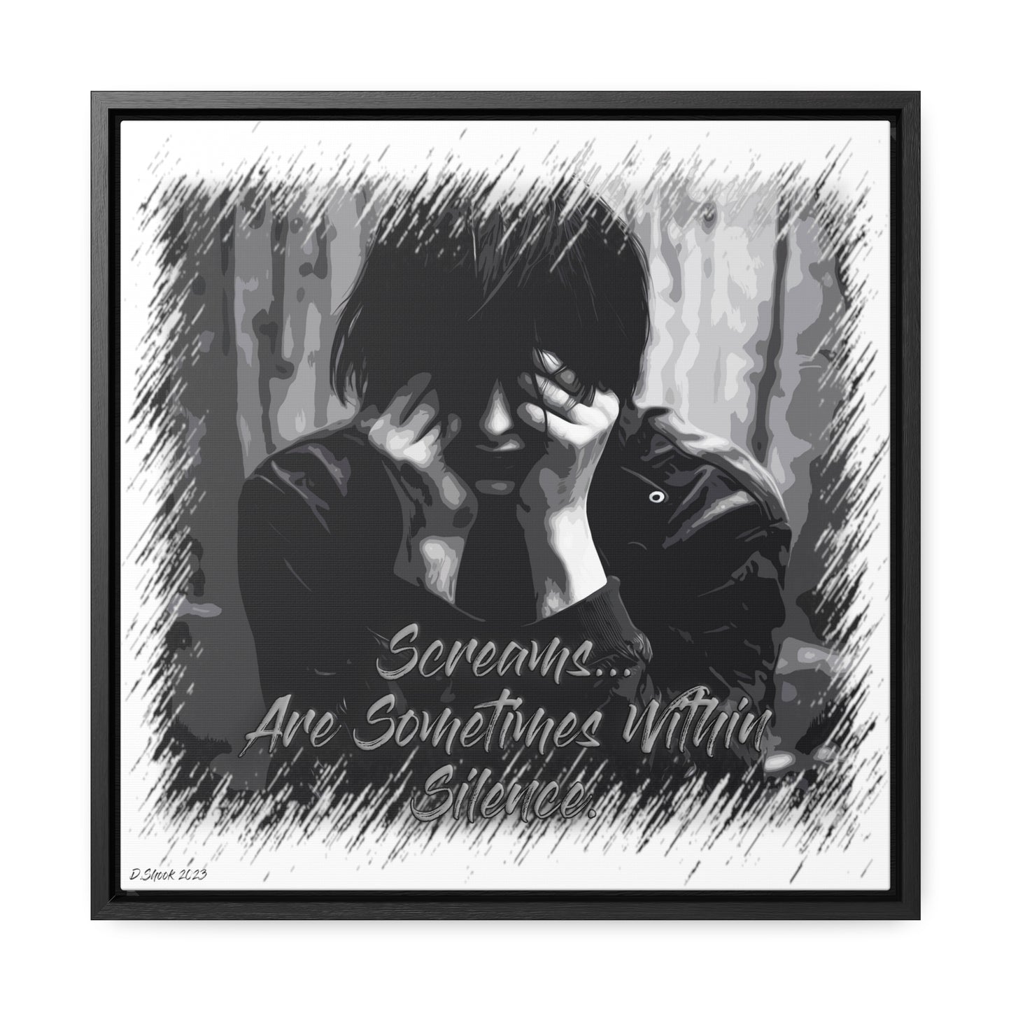 Print Title: Screams, Gallery Canvas Wraps, Square Frame