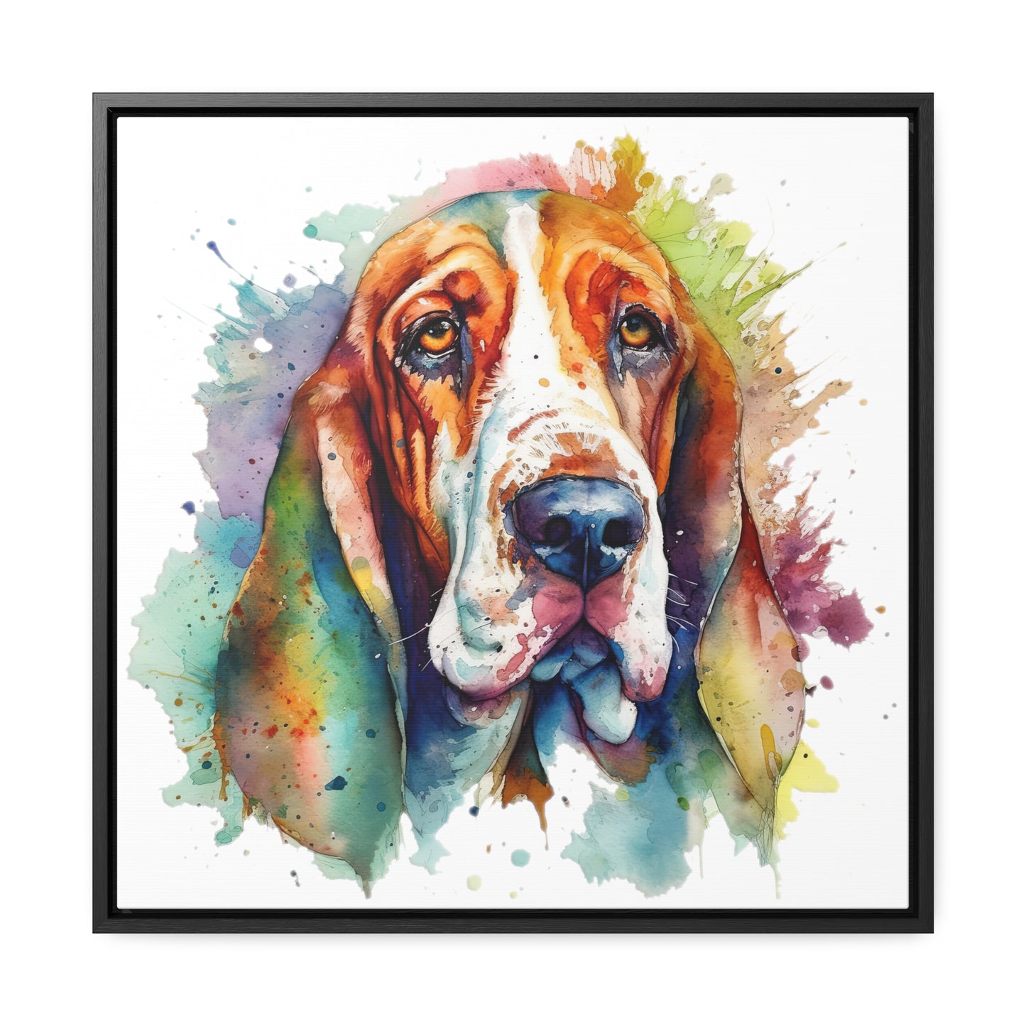 Basset Hound 1 Gallery Canvas Wraps, Square Frame