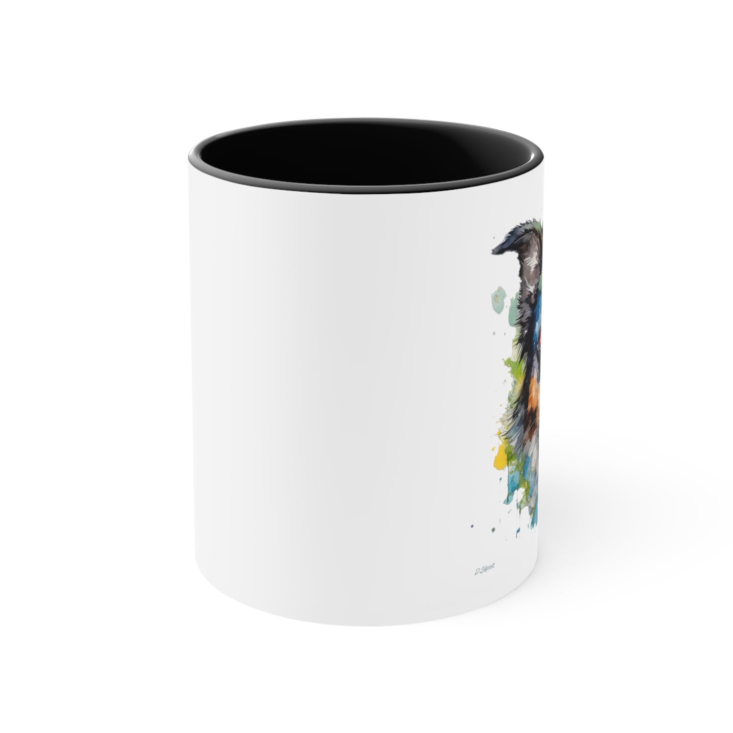 Border Collie 3 Accent Mugs
