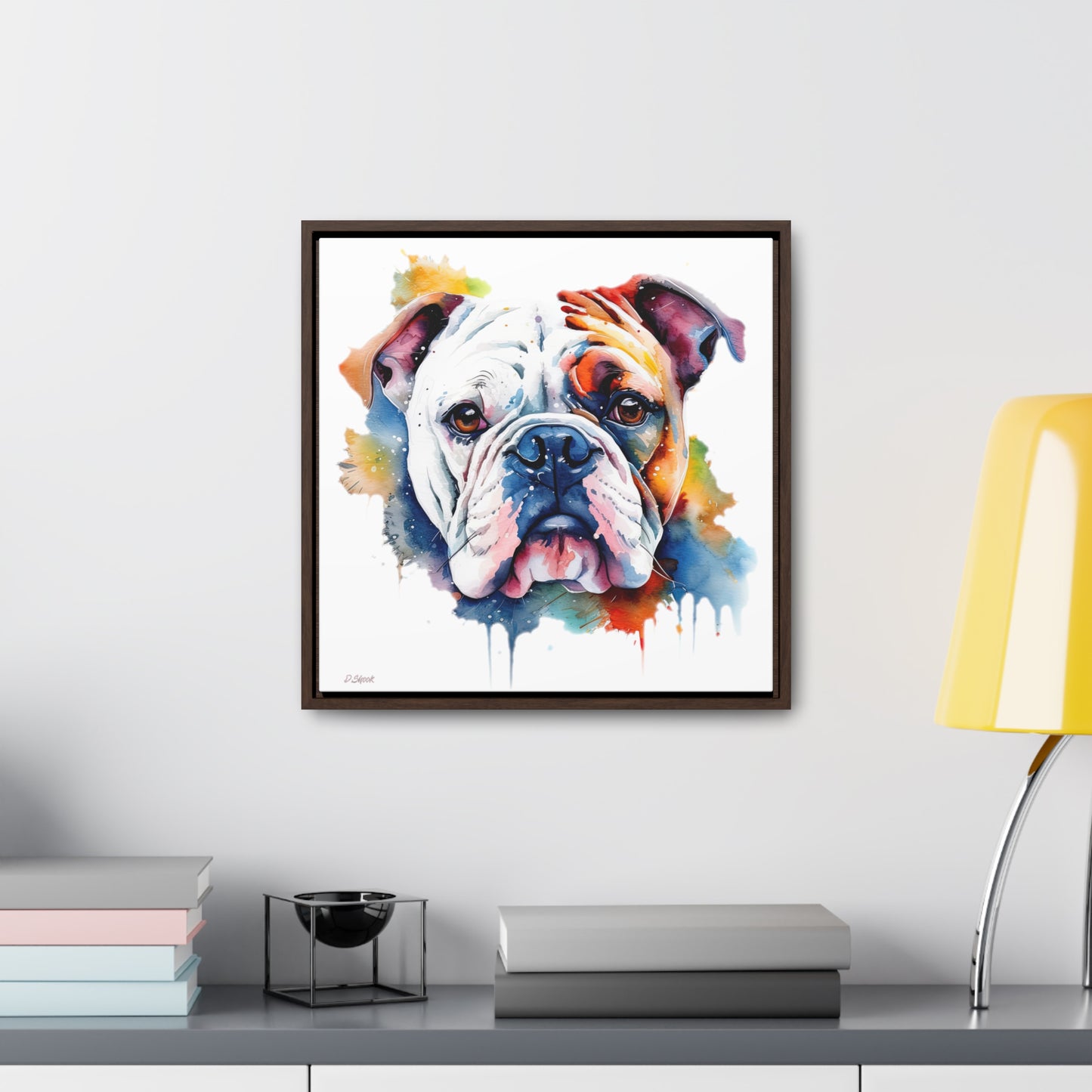 bulldog 4 Gallery Canvas Wraps, Square Frame
