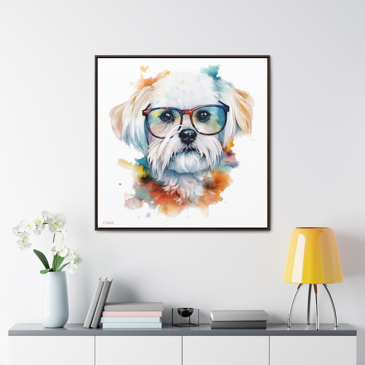 Maltese Dog 5 Gallery Canvas Wraps, Square Frame