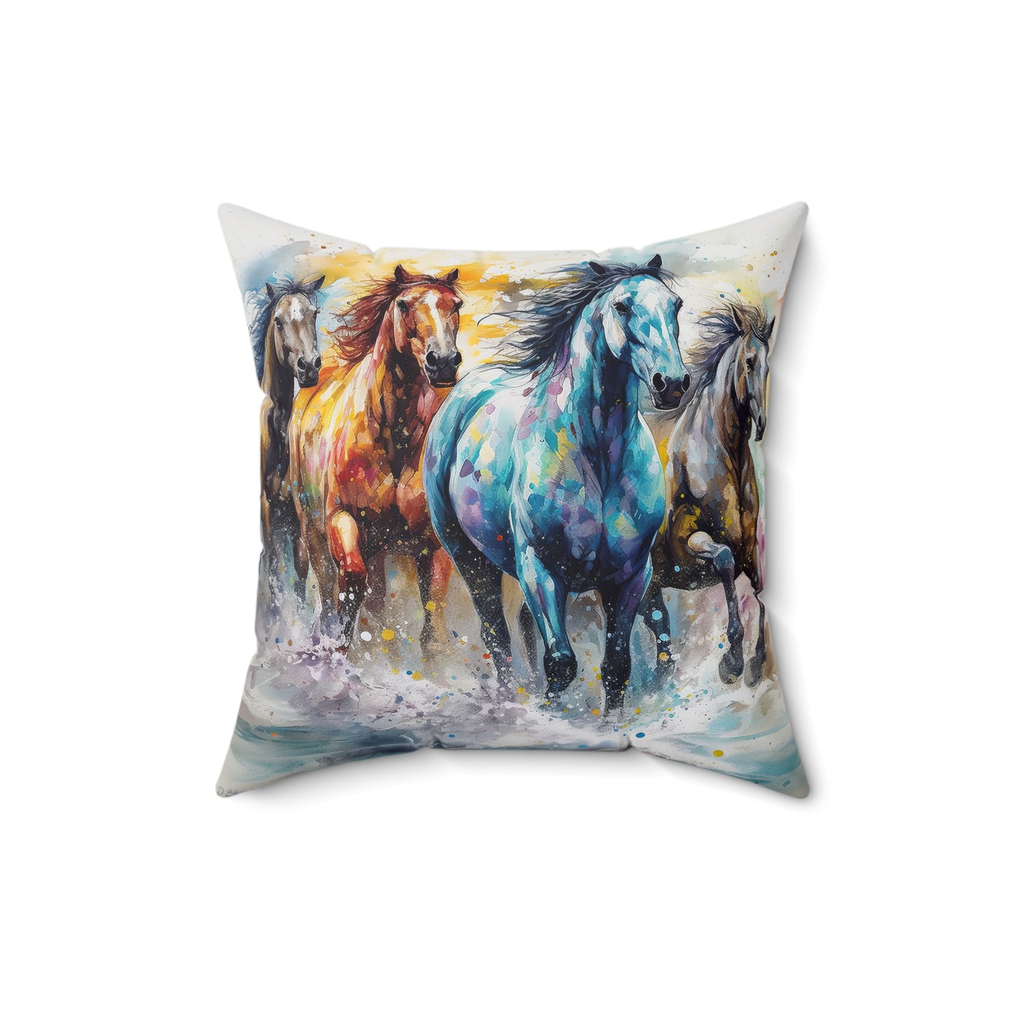 Horse Rescue 15 Spun Polyester Square Pillow