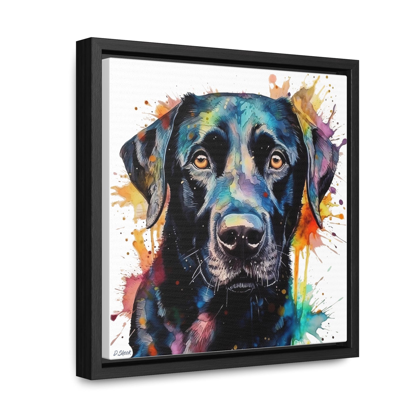 Black Lab 1 Gallery Canvas Wraps, Square Frame