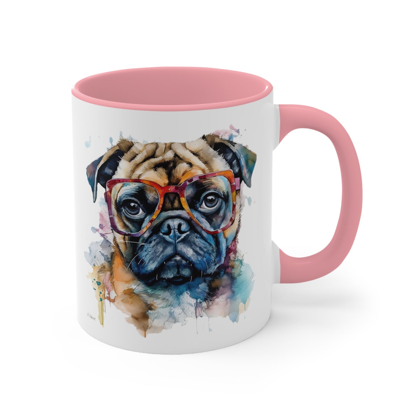 Pug 6 Accent Mugs