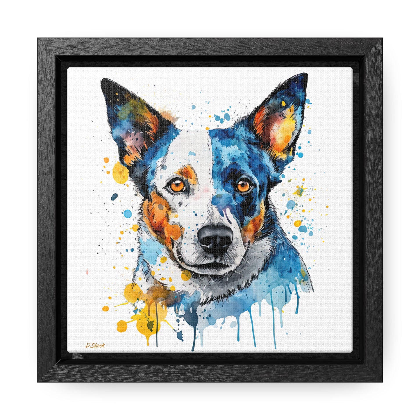 Blue Heeler 2 Gallery Canvas Wraps, Square Frame