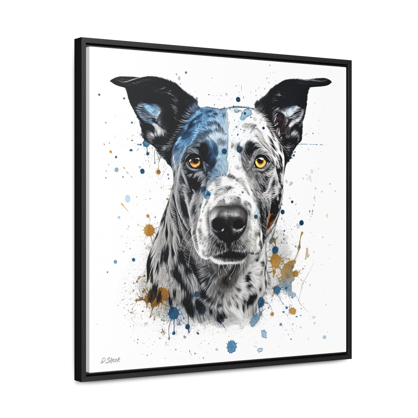 Blue Heeler 4 Gallery Canvas Wraps, Square Frame