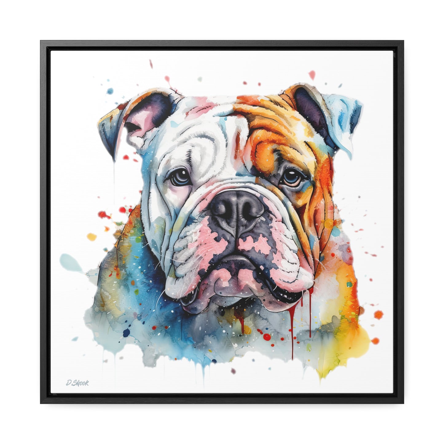 bulldog 3 Gallery Canvas Wraps, Square Frame