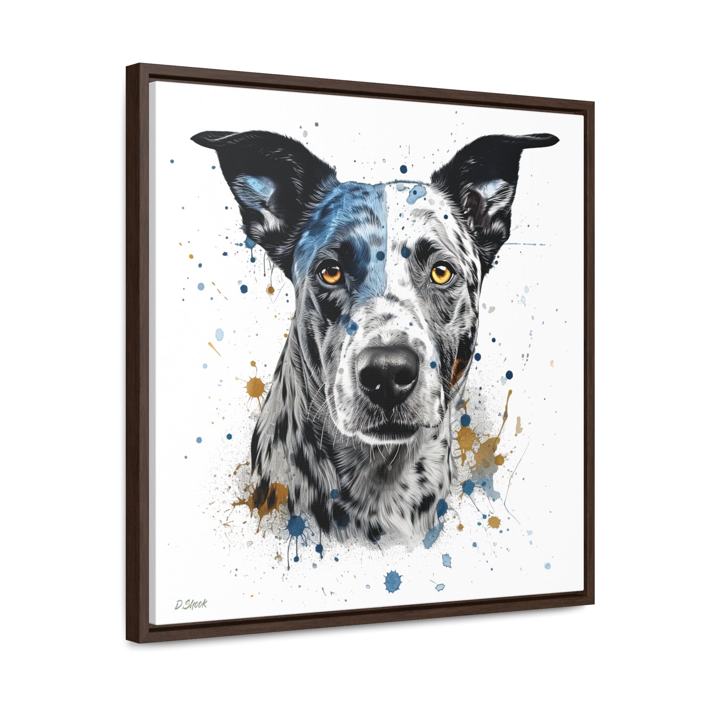 Blue Heeler 4 Gallery Canvas Wraps, Square Frame