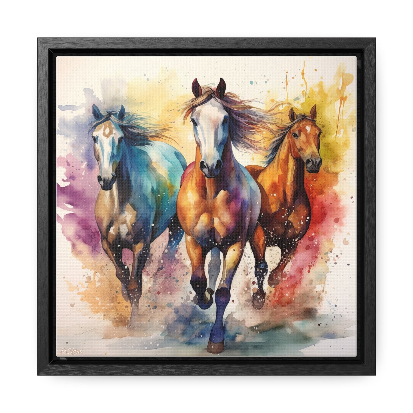 Horse Rescue 8 Gallery Canvas Wraps, Square Frame