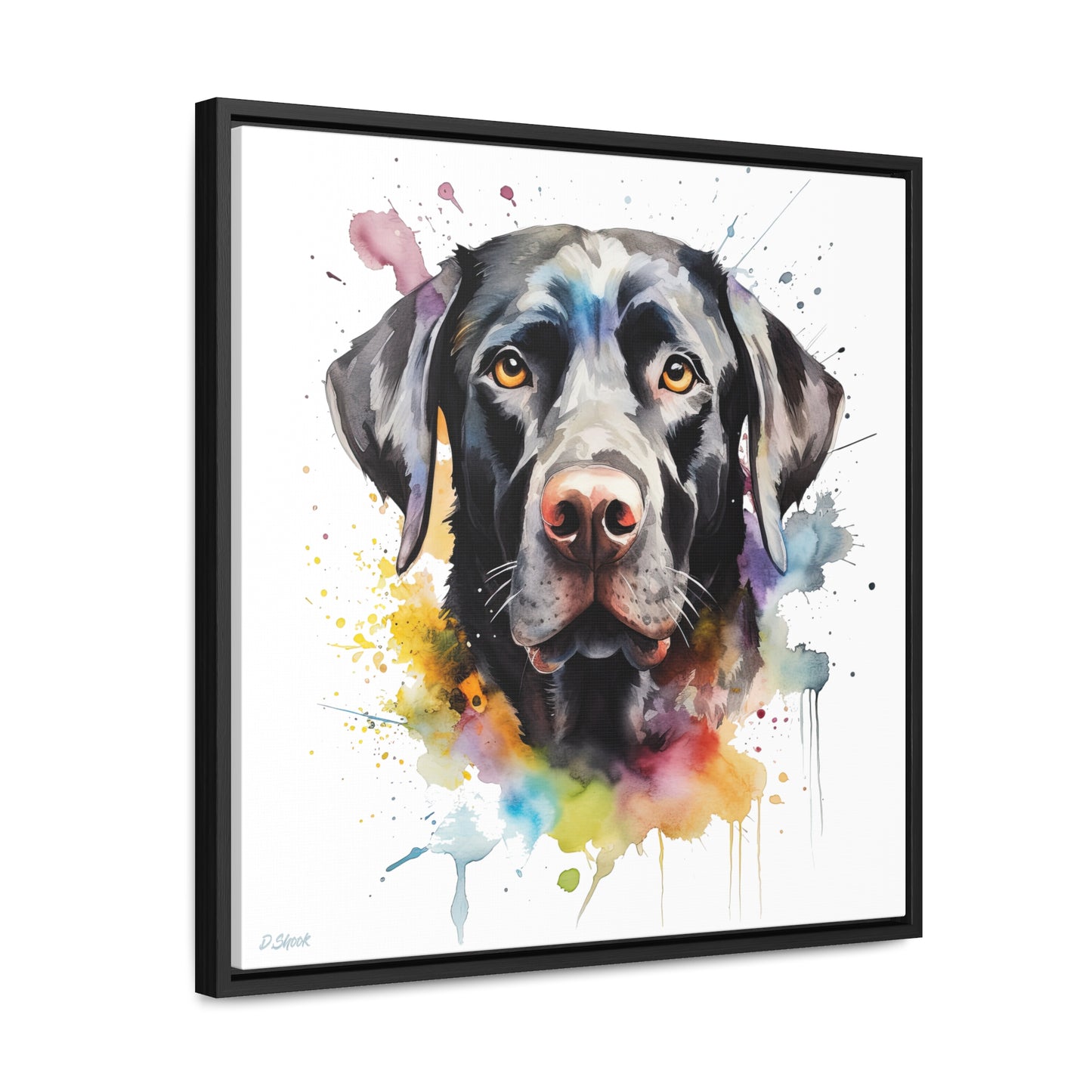 Black Lab 6 Gallery Canvas Wraps, Square Frame