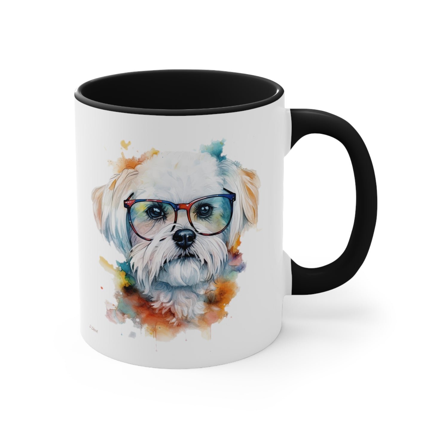 Maltese Dog 5 Accent Mugs