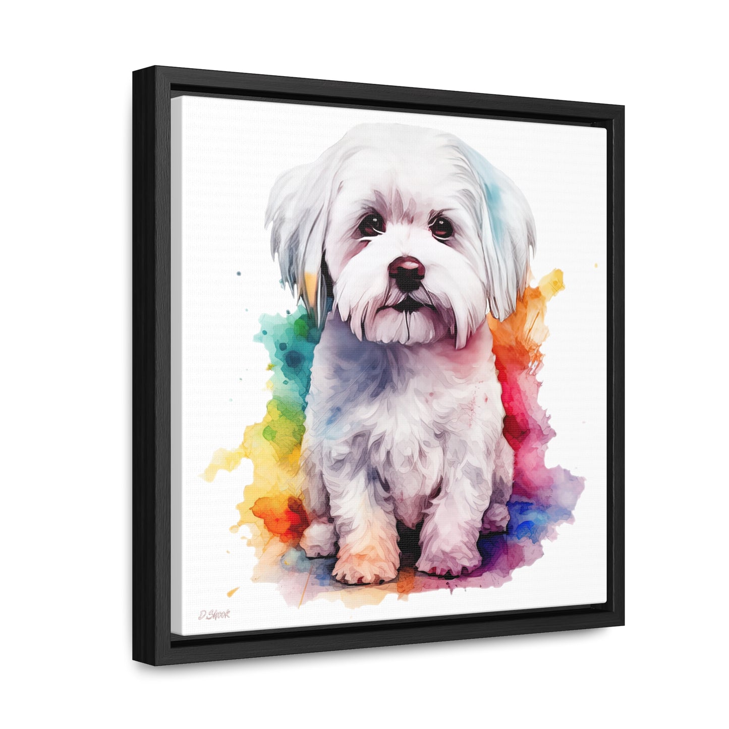 Maltese Dog 3 Gallery Canvas Wraps, Square Frame