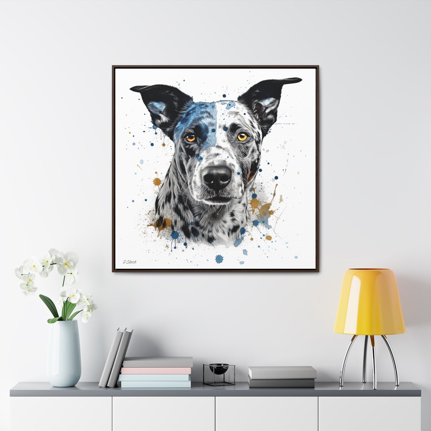 Blue Heeler 4 Gallery Canvas Wraps, Square Frame