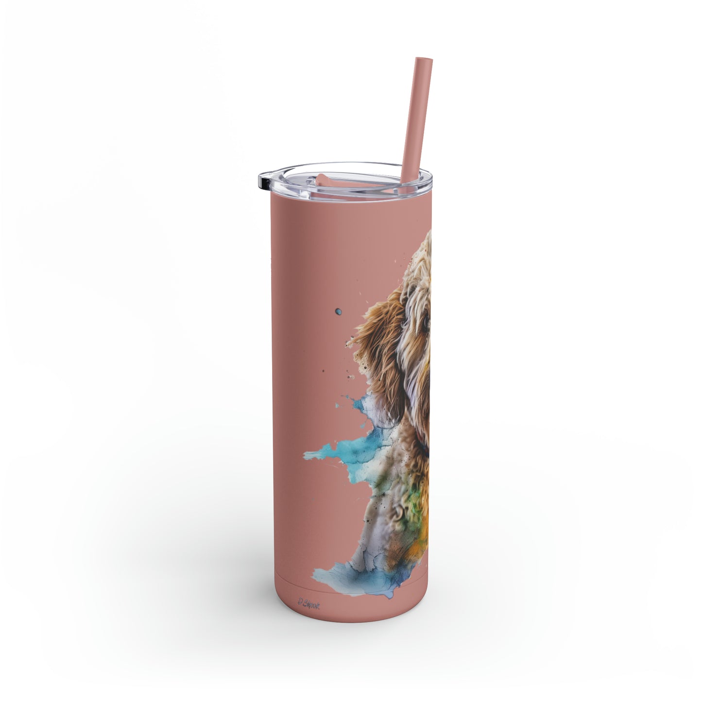 Mini Golden Doodle 3 Maars Maker Skinny Matte Tumbler, 20oz