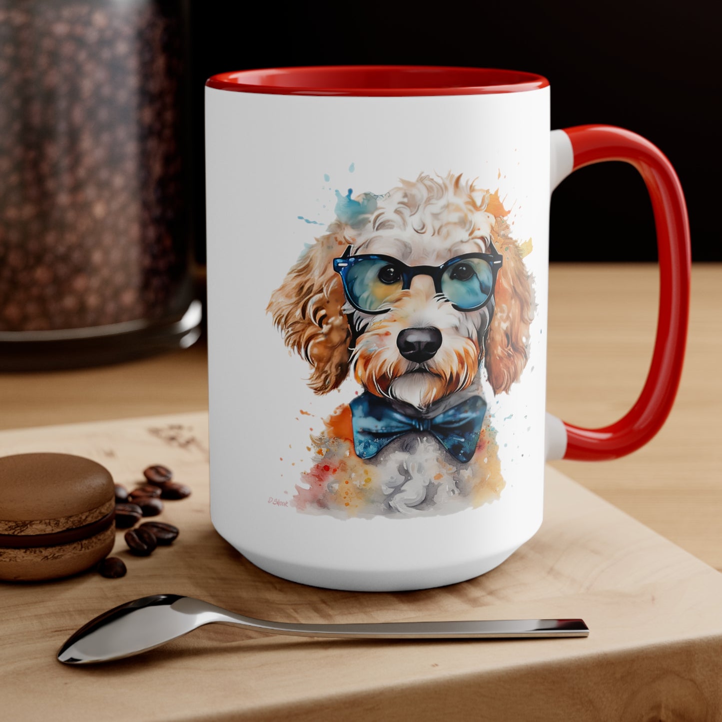 Mini Golden Doodle 9 Accent Mugs