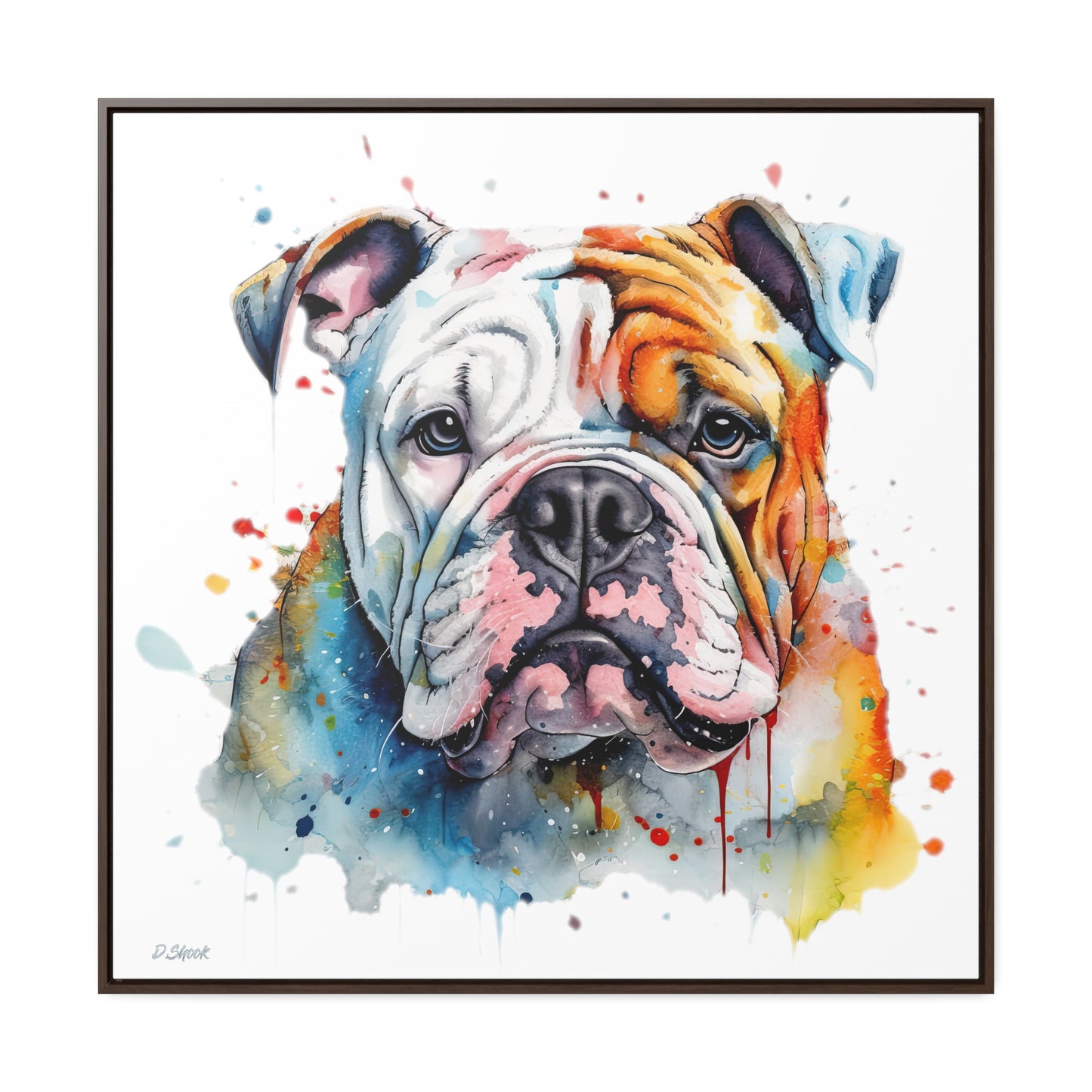 bulldog 3 Gallery Canvas Wraps, Square Frame