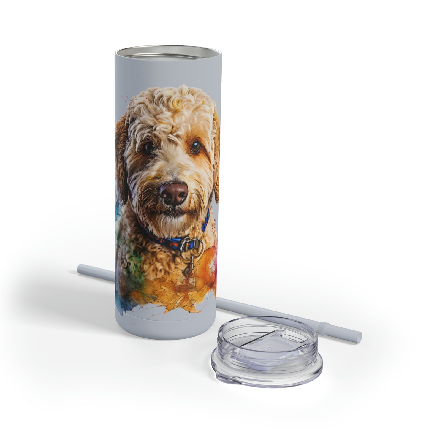Mini Golden Doodle 3 Maars Maker Skinny Matte Tumbler, 20oz