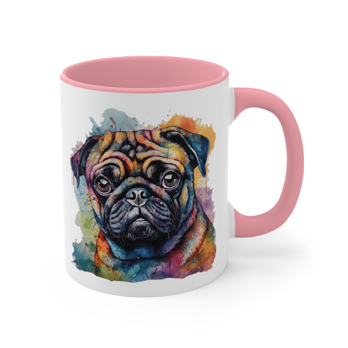 Pug 2 Accent Mugs