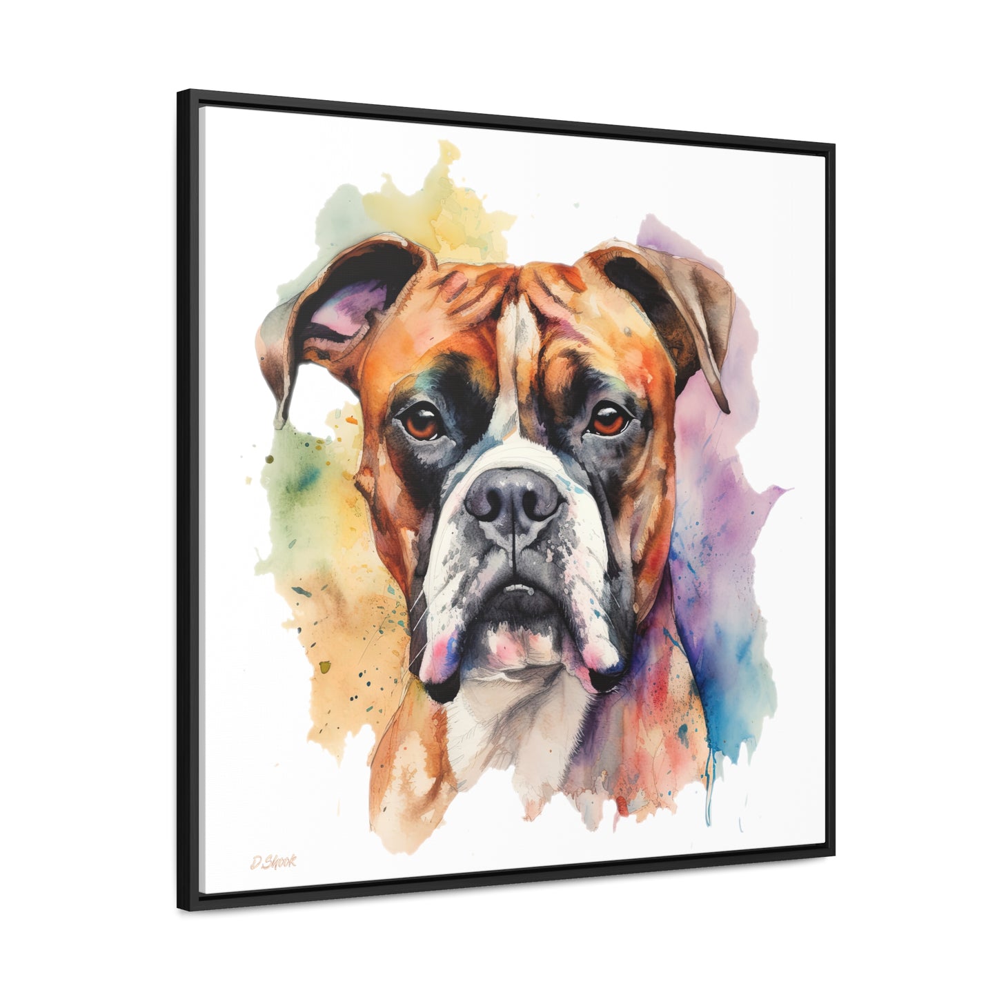 Boxer 2 Gallery Canvas Wraps, Square Frame