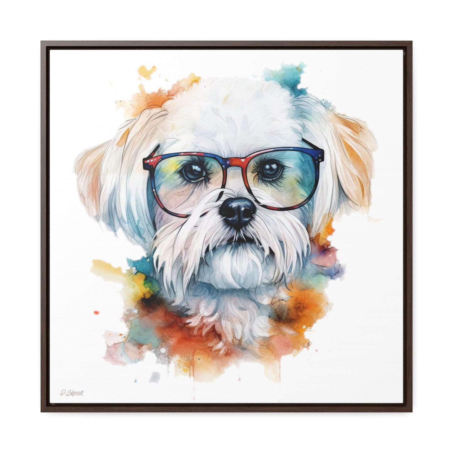 Maltese Dog 5 Gallery Canvas Wraps, Square Frame