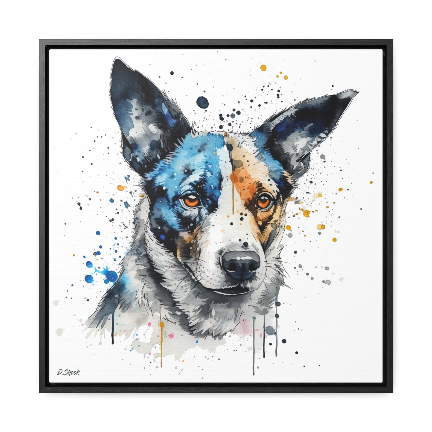 Blue Heeler 1 Gallery Canvas Wraps, Square Frame