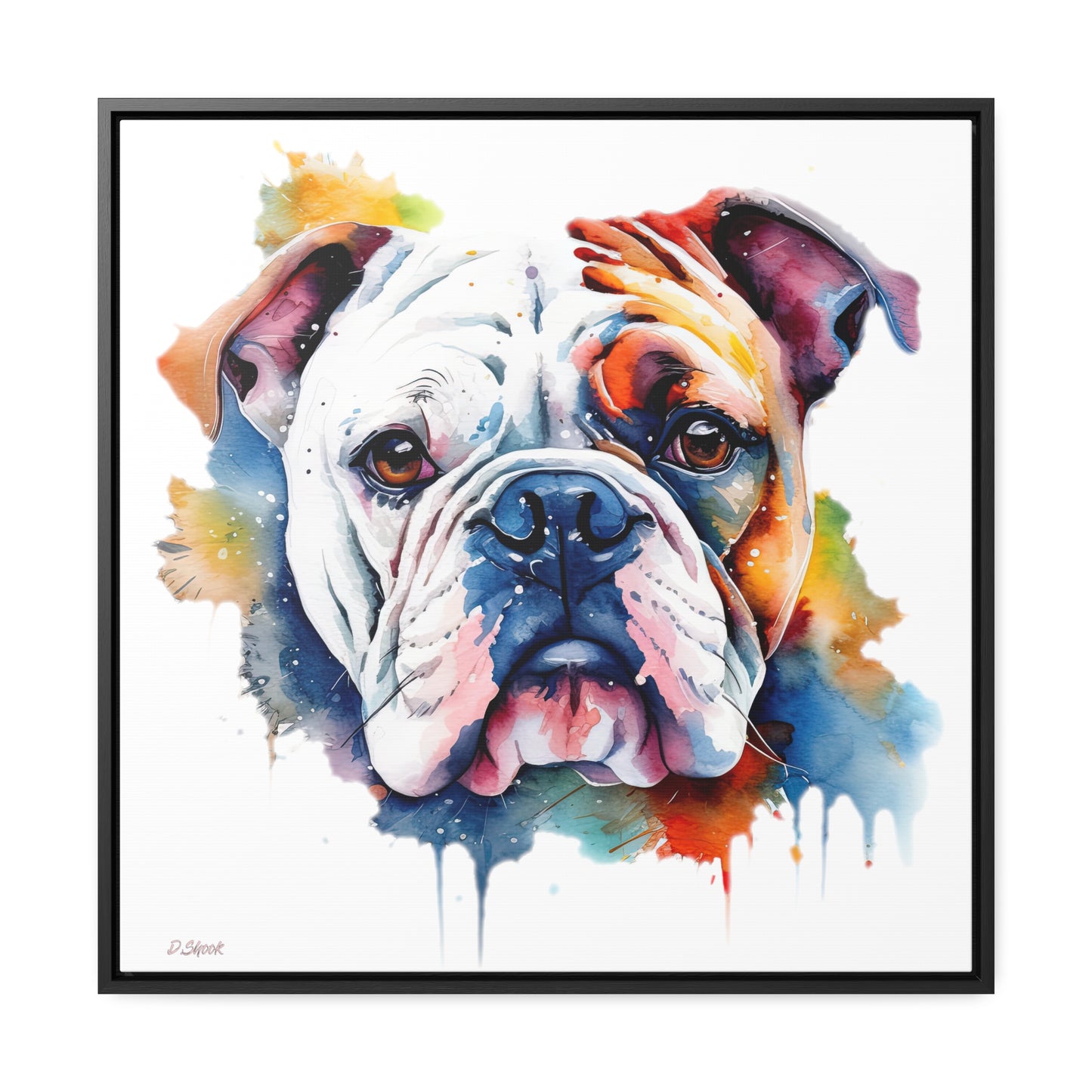 bulldog 4 Gallery Canvas Wraps, Square Frame