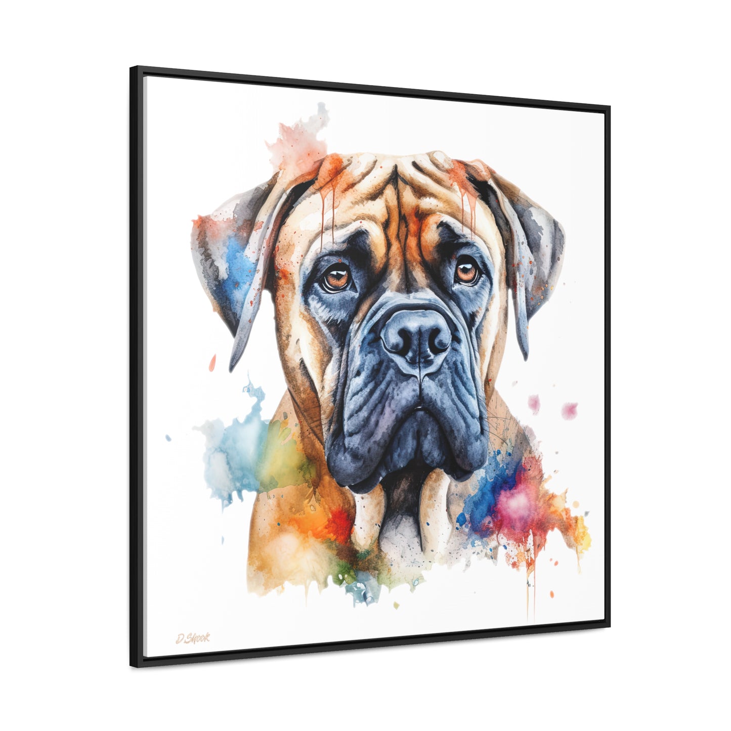Bullmastiff 2 Gallery Canvas Wraps, Square Frame
