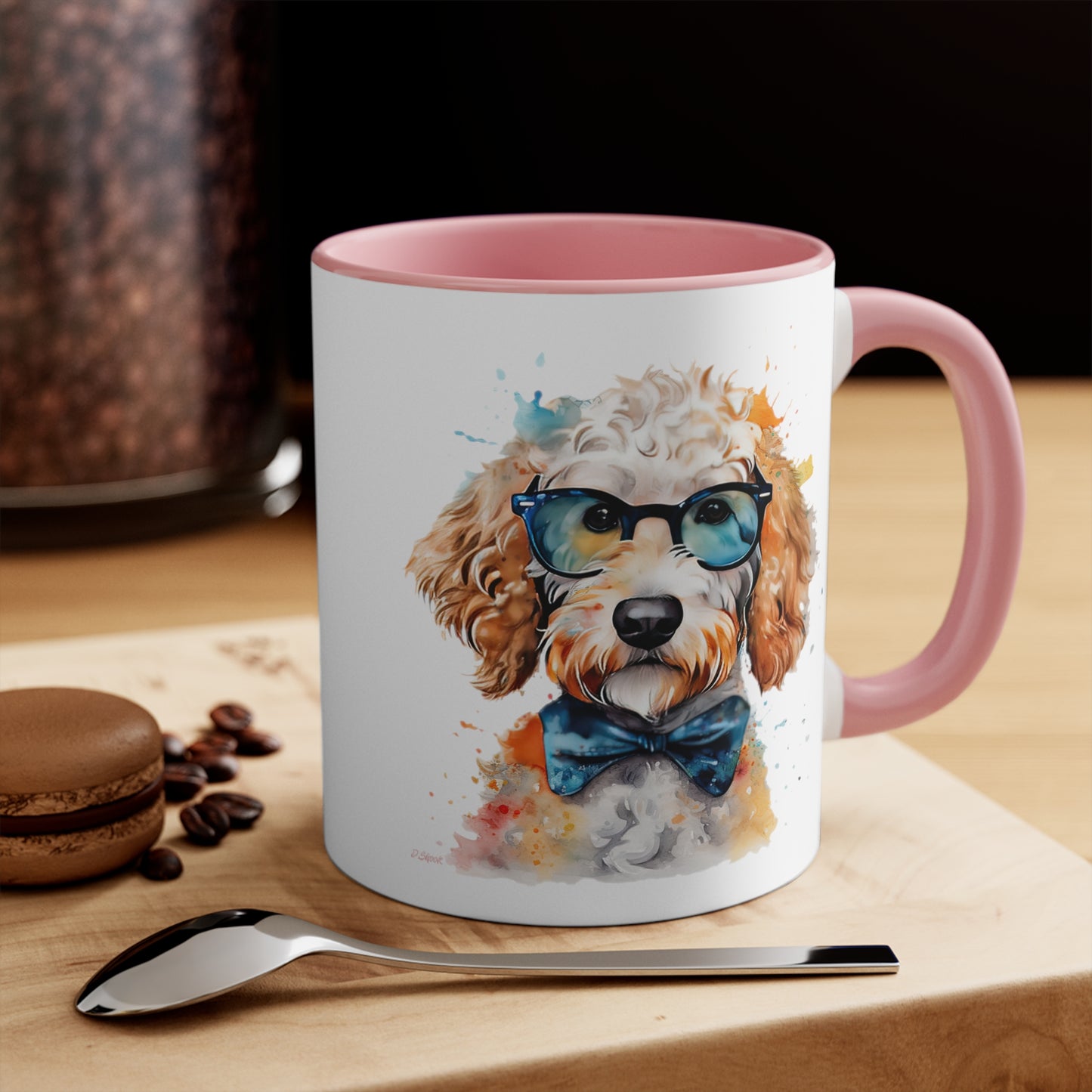 Mini Golden Doodle 9 Accent Mugs