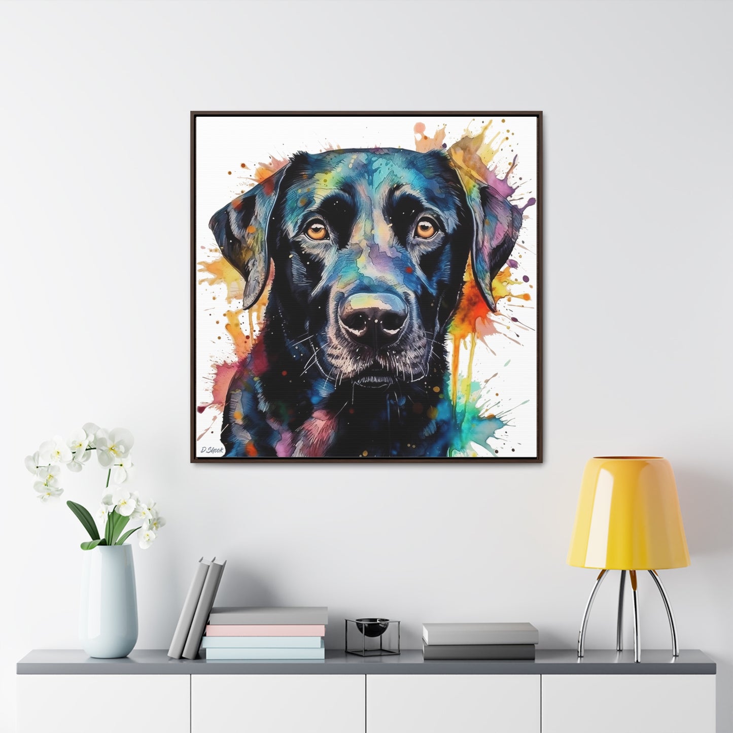 Black Lab 1 Gallery Canvas Wraps, Square Frame