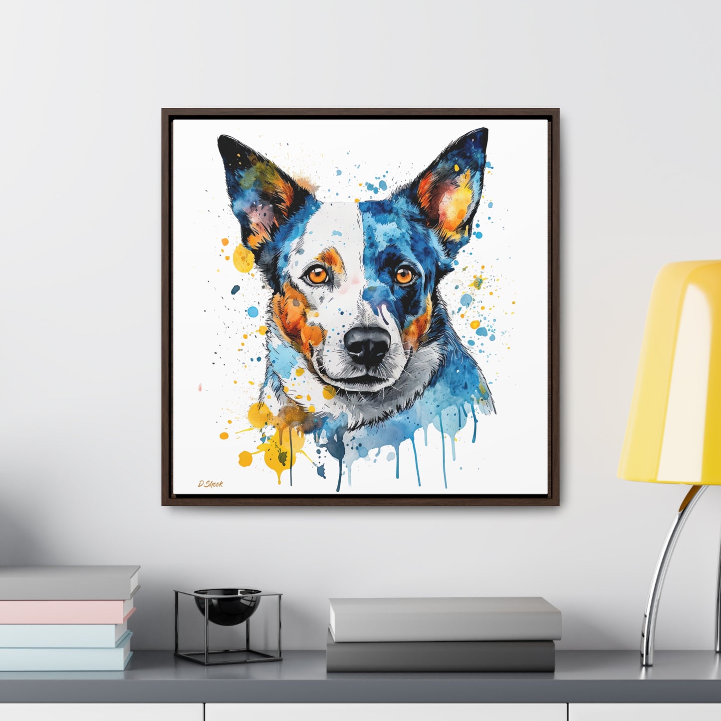 Blue Heeler 2 Gallery Canvas Wraps, Square Frame